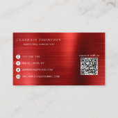 Eleganter Metall Rubi Red QR Code Verbinden Sie mi Visitenkarte (Vorderseite)