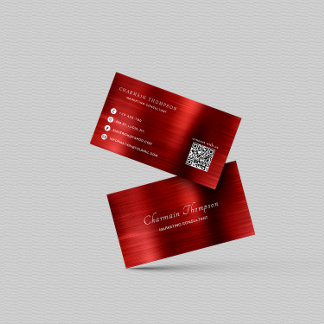 Eleganter Metall Rubi Red QR Code Verbinden Sie mi Visitenkarte