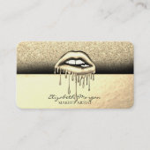 Eleganter Metallic Dripping Lips Glitzer Visitenkarte (Vorderseite)