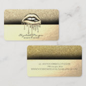 Eleganter Metallic Dripping Lips Glitzer Visitenkarte (Vorne/Hinten)