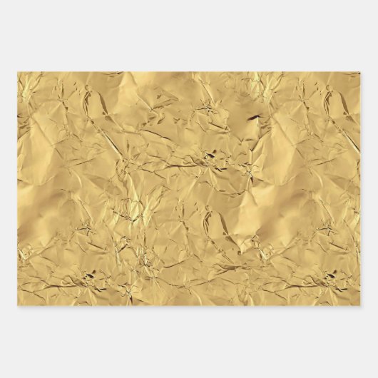 Eleganter Metallic Gold Glitzer FoxTown Factory St Geschenkpapier Set (Vorderseite 3)