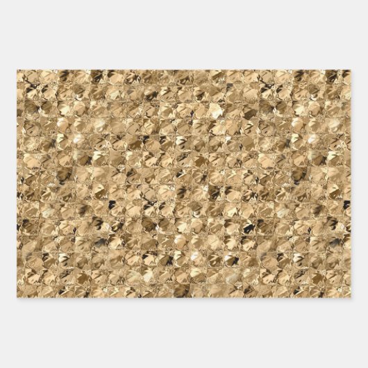 Eleganter Metallic Gold Glitzer FoxTown Factory St Geschenkpapier Set (Vorderseite 2)