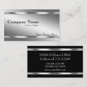 Eleganter Metallic Look Schattiertes Silber auf Si Visitenkarte (Vorne/Hinten)
