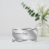 Eleganter Metallic Look Shaded Platinum Visitenkarte (Stehend Vorderseite)