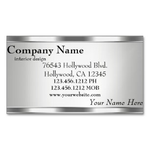 Eleganter Metallic Look Silver auf Silver Magnet
