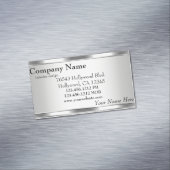 Eleganter Metallic Look Silver auf Silver Magnet (Beispiel)