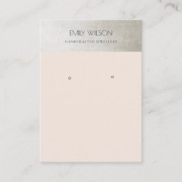 ELEGANTER METALLIKER SILVER BLUSH PINK EARRING DIS VISITENKARTE