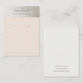 ELEGANTER METALLIKER SILVER BLUSH PINK EARRING DIS VISITENKARTE (Vorne/Hinten)