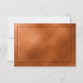 Eleganter metallischer Kupfer-Hochzeitstich RSVP Karte (Rückseite)