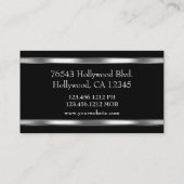 Eleganter metallischer Look Silber und Schwarz Visitenkarte (Rückseite)