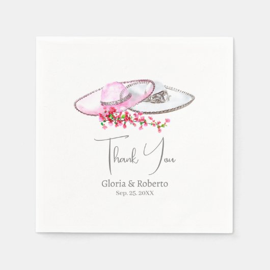 Eleganter mexikanischer Wedding Floral Hacienda St Serviette (Vorderseite)