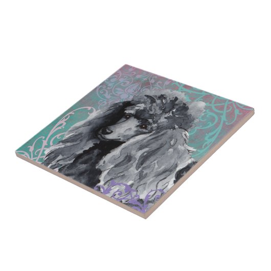 Eleganter Miniaturpudel Fliese (Seite)