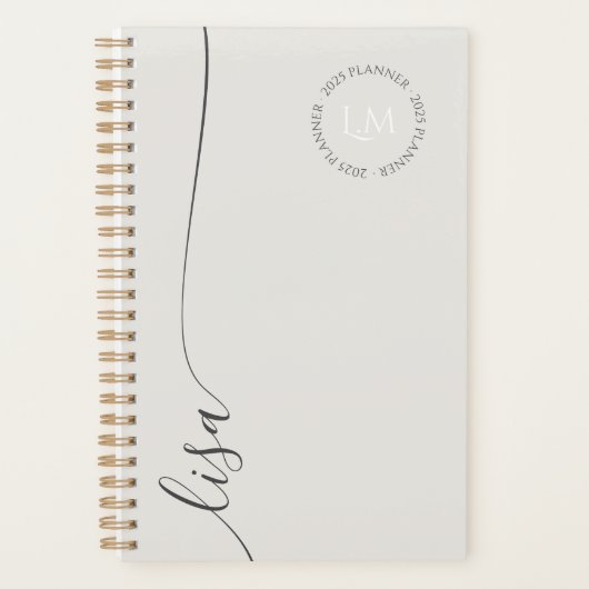 Eleganter Minimal-Anfangsbuchstaben Planer (Vorderseite)