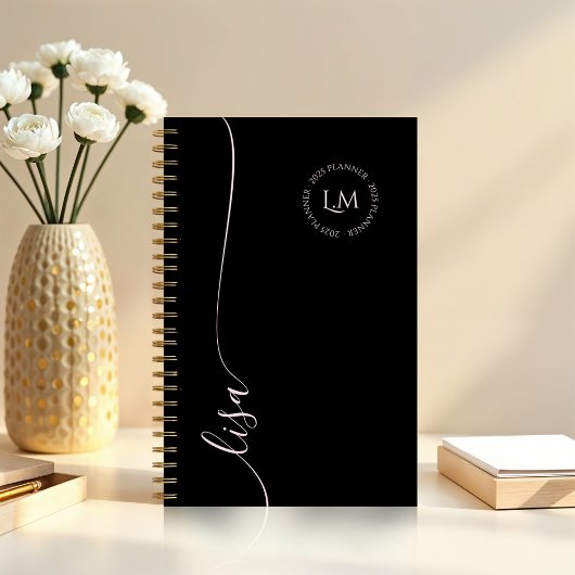 Eleganter Minimal-Anfangsbuchstaben Planer