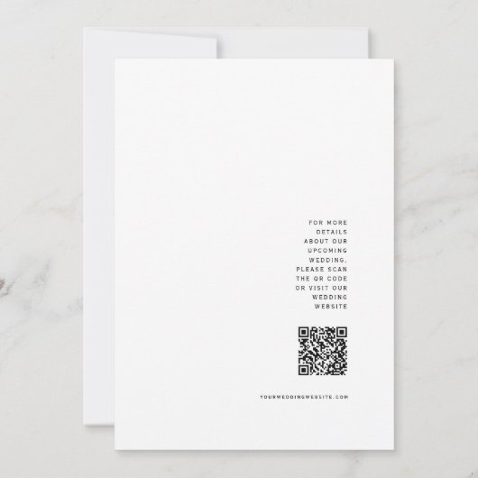 Eleganter Minimal Arch Foto QR Code Save the Date Einladung (Rückseite)