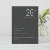 Eleganter Minimal Black Blue jedes Alter Geburtsta Dankeskarte (Stehend Vorderseite)