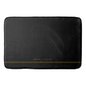 Eleganter Minimal Black Gold Line Name Badematte (Vorderseite)