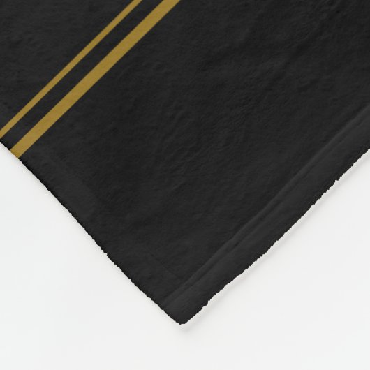 Eleganter Minimal Black Gold Line Name Fleecedecke (Ecke)