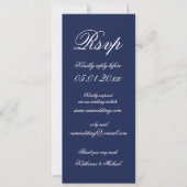 Eleganter Minimal Blue Digital Wedding RSVP Einladung (Vorderseite)