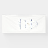 Eleganter Minimal Blue & White Wedding Willkommen Banner (Horizontal)