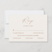 Eleganter Minimal Boho mit Speisen RSVP Karte (Vorderseite)