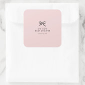 Eleganter Minimal Bow Baby Shower Square Sticker (Tasche)