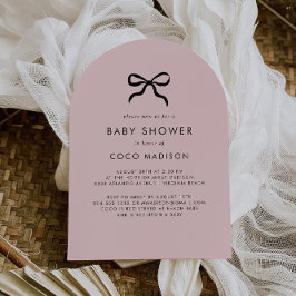 Eleganter Minimal Bow Babydusche Einladung