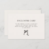 Eleganter Minimal Bow Begleitkarte (Vorne/Hinten)