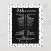 Eleganter Minimal Bridal Hochzeitstag Zeitachse (Vorderseite)