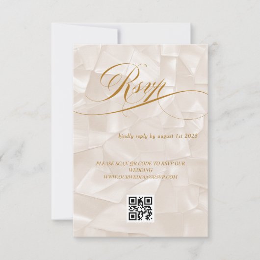 Eleganter Minimal Calligraphy Wedding QR Code RSVP Karte (Vorderseite)