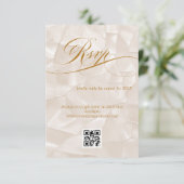 Eleganter Minimal Calligraphy Wedding QR Code RSVP Karte (Stehend Vorderseite)