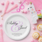 Eleganter Minimal Custon Name Wedding Tellers Pappteller (Party)