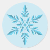 Eleganter Minimal Einfache Winter Snowflake Weihna Runder Aufkleber (Vorderseite)