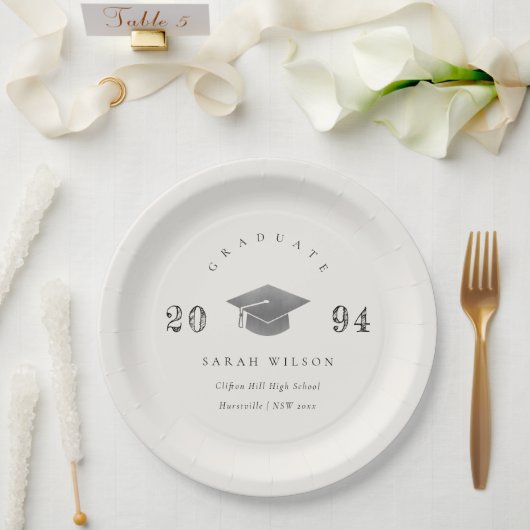 Eleganter Minimal Einfaches Abschluss Silberfolie Pappteller (Hochzeit)