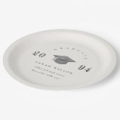 Eleganter Minimal Einfaches Abschluss Silberfolie Pappteller (Schrägansicht)