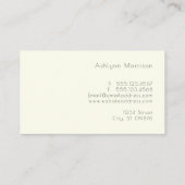 Eleganter Minimal Eukalyptus Botanisch auf Elfenbe Visitenkarte (Rückseite)