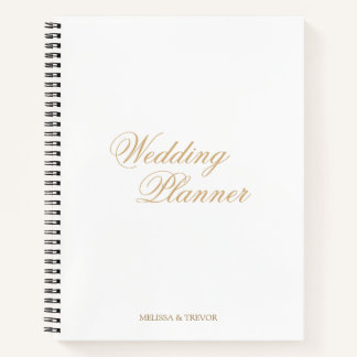 Eleganter Minimal formaler Gold-Script-Hochzeitspl Notizblock