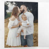 Eleganter Minimal Gold Line Arch 3-Foto Dreifach Gefaltete Karte (Innen Erste Seite)