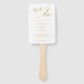 Eleganter Minimal Gold Wedding Program Fan Fächer (Vorderseite)
