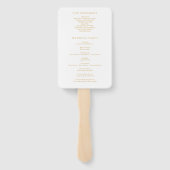 Eleganter Minimal Gold Wedding Program Fan Fächer (Rückseite)