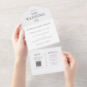 Eleganter Minimal in einer Hochzeitsfeier All In One Einladung (Abreißen)