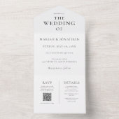 Eleganter Minimal in einer Hochzeitsfeier All In One Einladung (Innen Boden)
