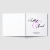 Eleganter Minimal Lila Individuelle Name Hochzeit Gästebuch (Voll)