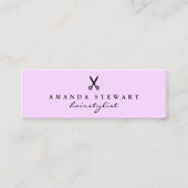 Eleganter Minimal lila Schere Mini Visitenkarte (Vorderseite)