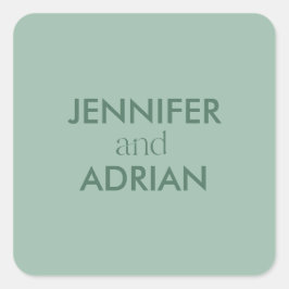 Eleganter Minimal Modern Wedding Envelope Quadratischer Aufkleber