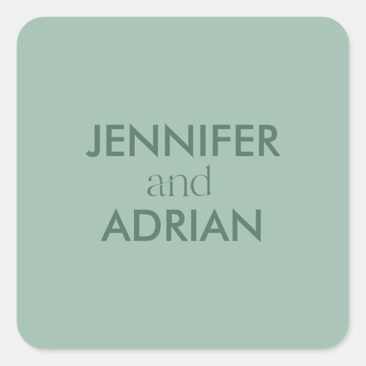 Eleganter Minimal Modern Wedding Envelope Quadratischer Aufkleber (Vorderseite)