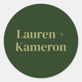 Eleganter Minimal Moderner Hochzeitsplatz Runder Aufkleber