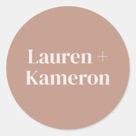 Eleganter Minimal Moderner Hochzeitsplatz Runder Aufkleber