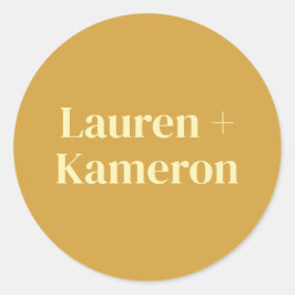 Eleganter Minimal Moderner Hochzeitsplatz Runder Aufkleber