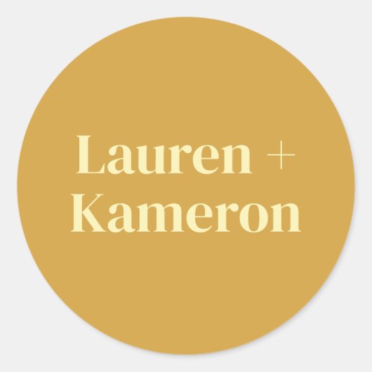 Eleganter Minimal Moderner Hochzeitsplatz Runder Aufkleber (Vorderseite)
